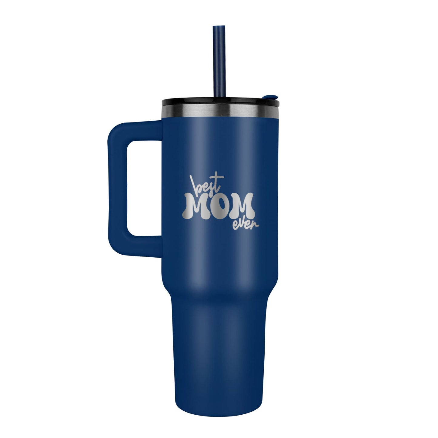 π Best Mom Ever β 40oz Laser Engraved Stainless Steel Tumbler with Handle & Straw