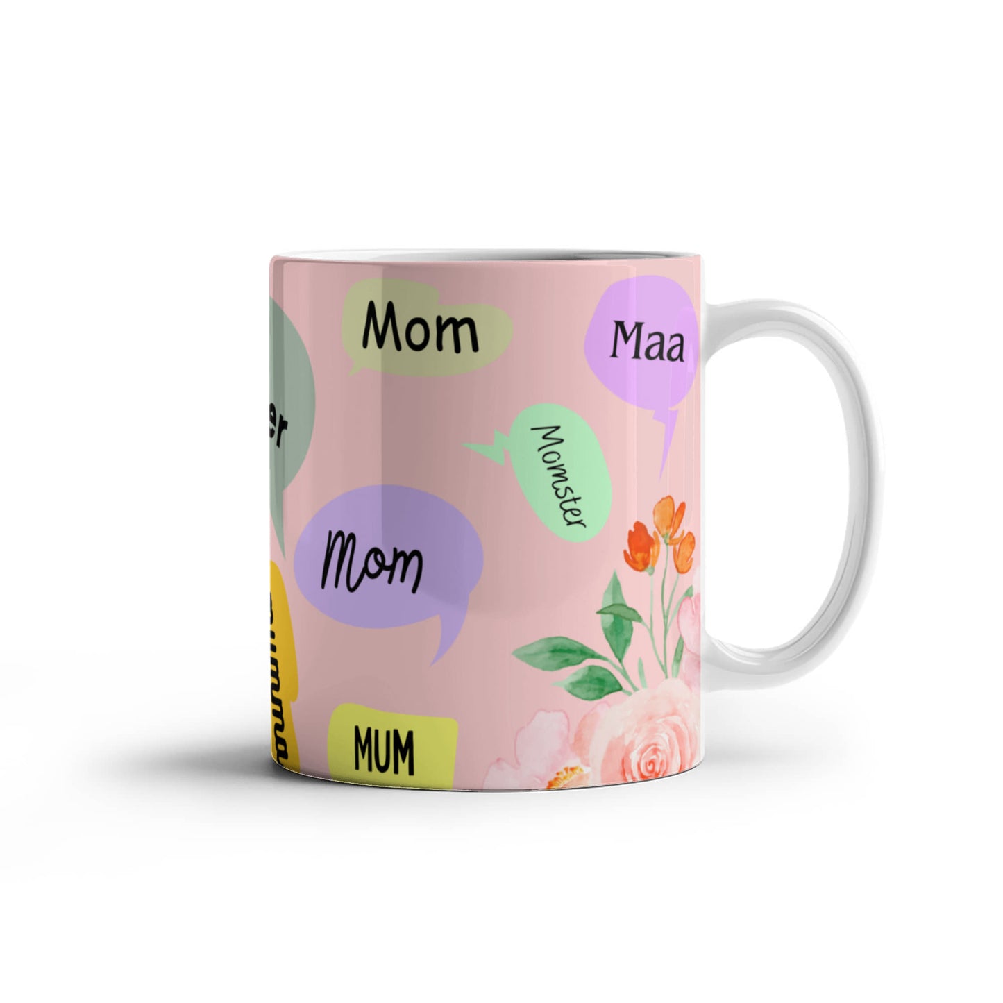 š āMom, Mum, Momsterā Floral Ceramic Mug ā A Sip of Love in Every Name