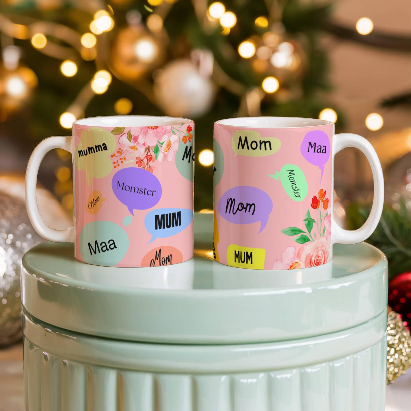 š āMom, Mum, Momsterā Floral Ceramic Mug ā A Sip of Love in Every Name