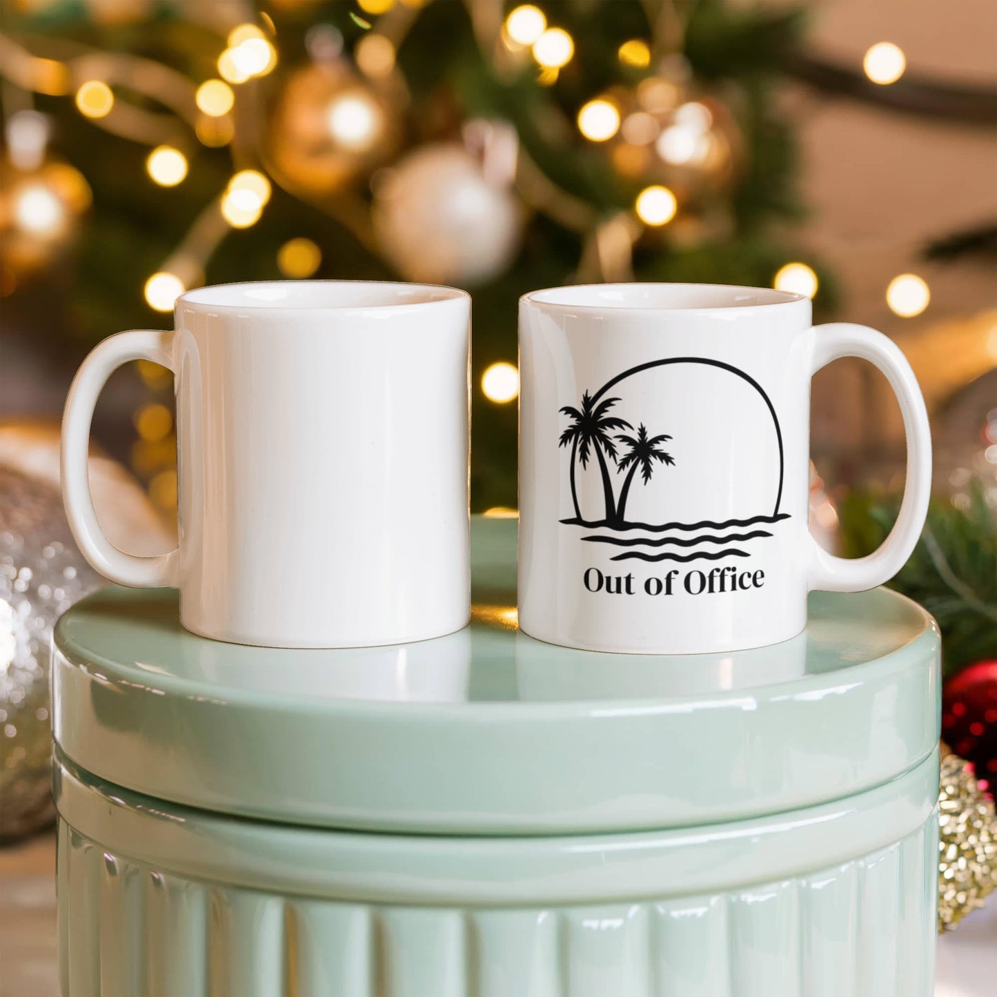 🌴 “Out of Office” Palm Tree Vacation Mug – 11oz & 15oz Ceramic Coffee Cup ☕