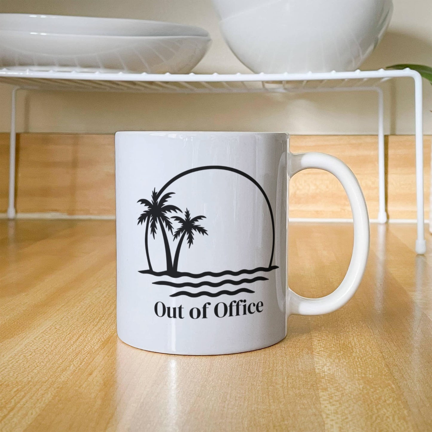 🌴 “Out of Office” Palm Tree Vacation Mug – 11oz & 15oz Ceramic Coffee Cup ☕