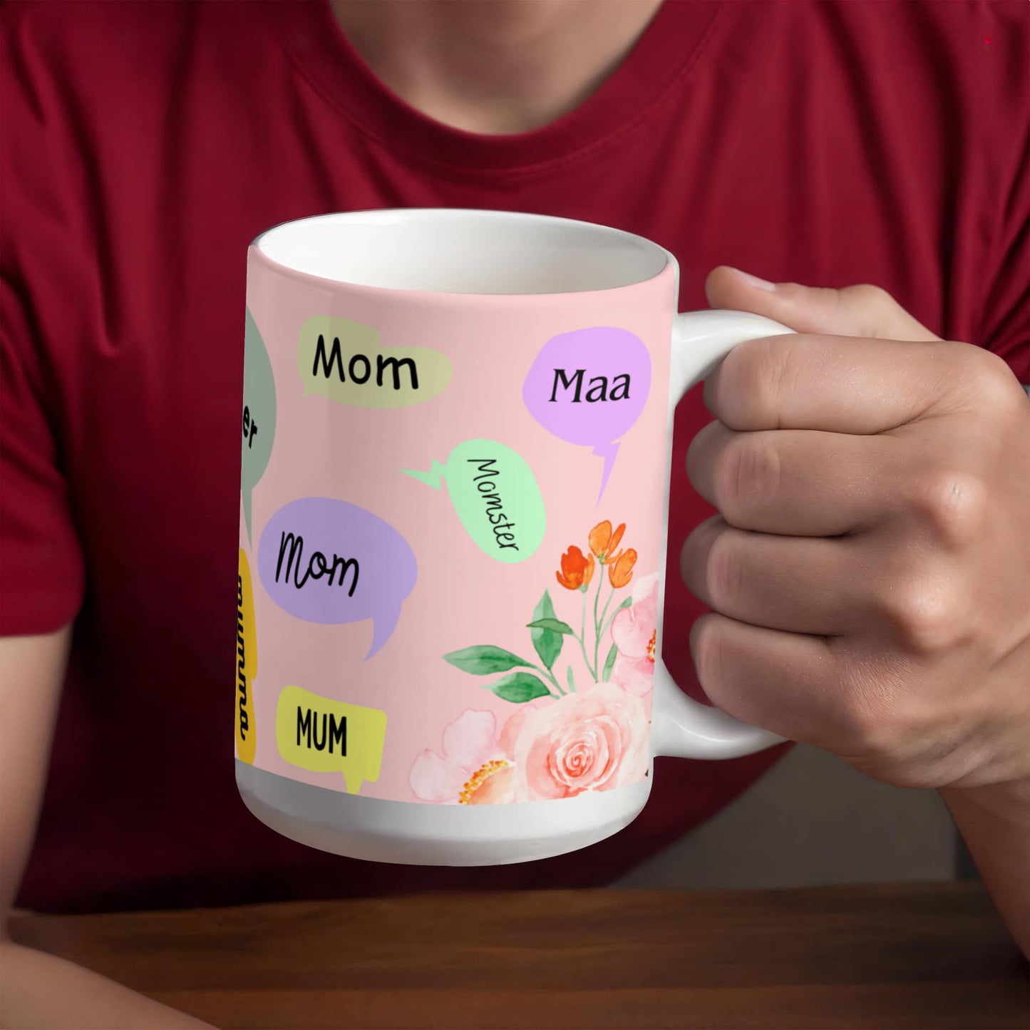 š āMom, Mum, Momsterā Floral Ceramic Mug ā A Sip of Love in Every Name