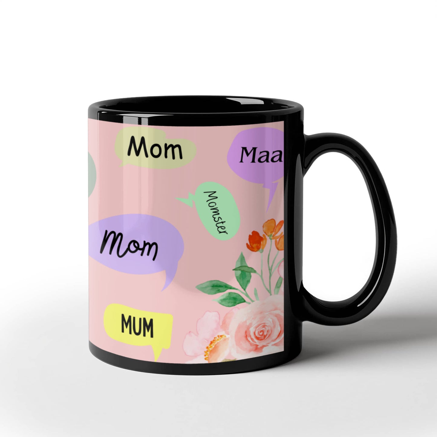 š āMom, Mum, Momsterā Floral Ceramic Mug ā A Sip of Love in Every Name