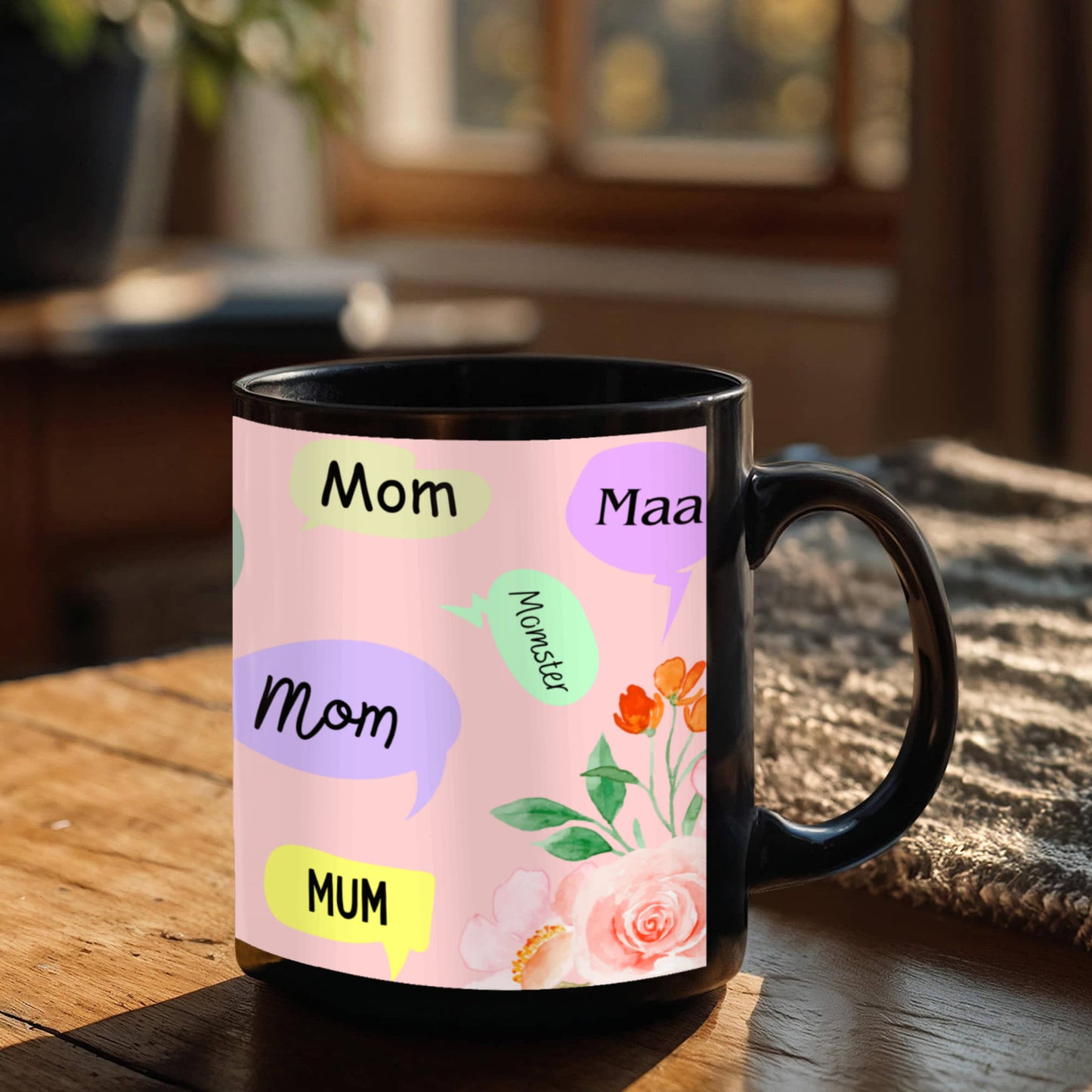 š āMom, Mum, Momsterā Floral Ceramic Mug ā A Sip of Love in Every Name