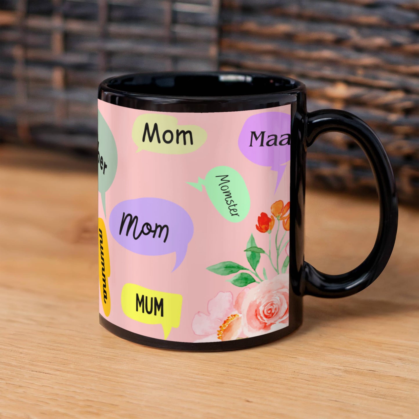 š āMom, Mum, Momsterā Floral Ceramic Mug ā A Sip of Love in Every Name