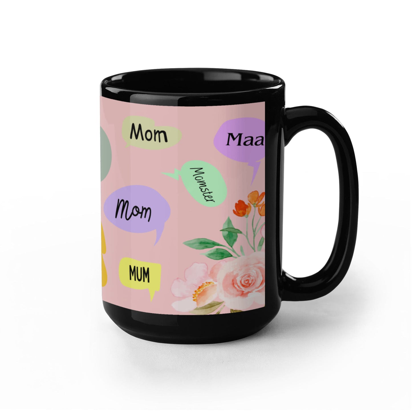 š āMom, Mum, Momsterā Floral Ceramic Mug ā A Sip of Love in Every Name