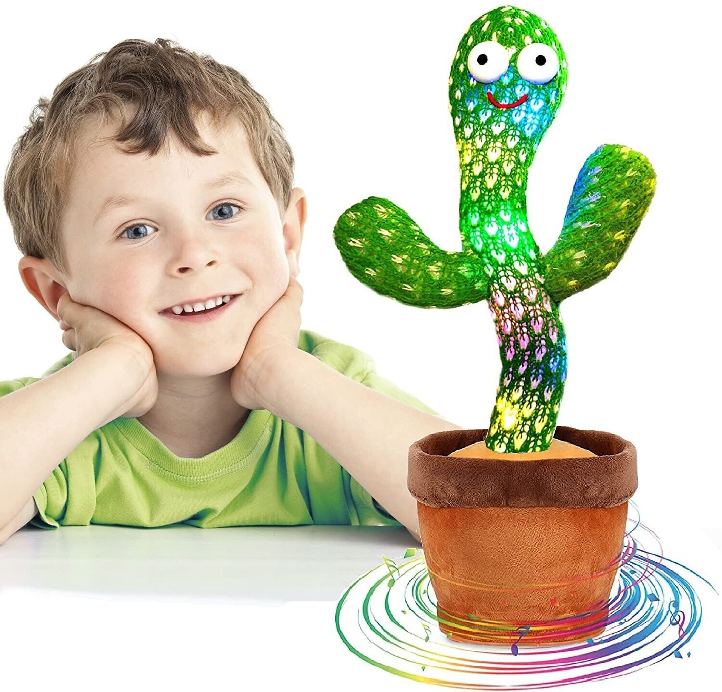 Dancing Cactus Plush Toy – Singing, Talking & Recording Interactive Toy with Lights (120 Songs)