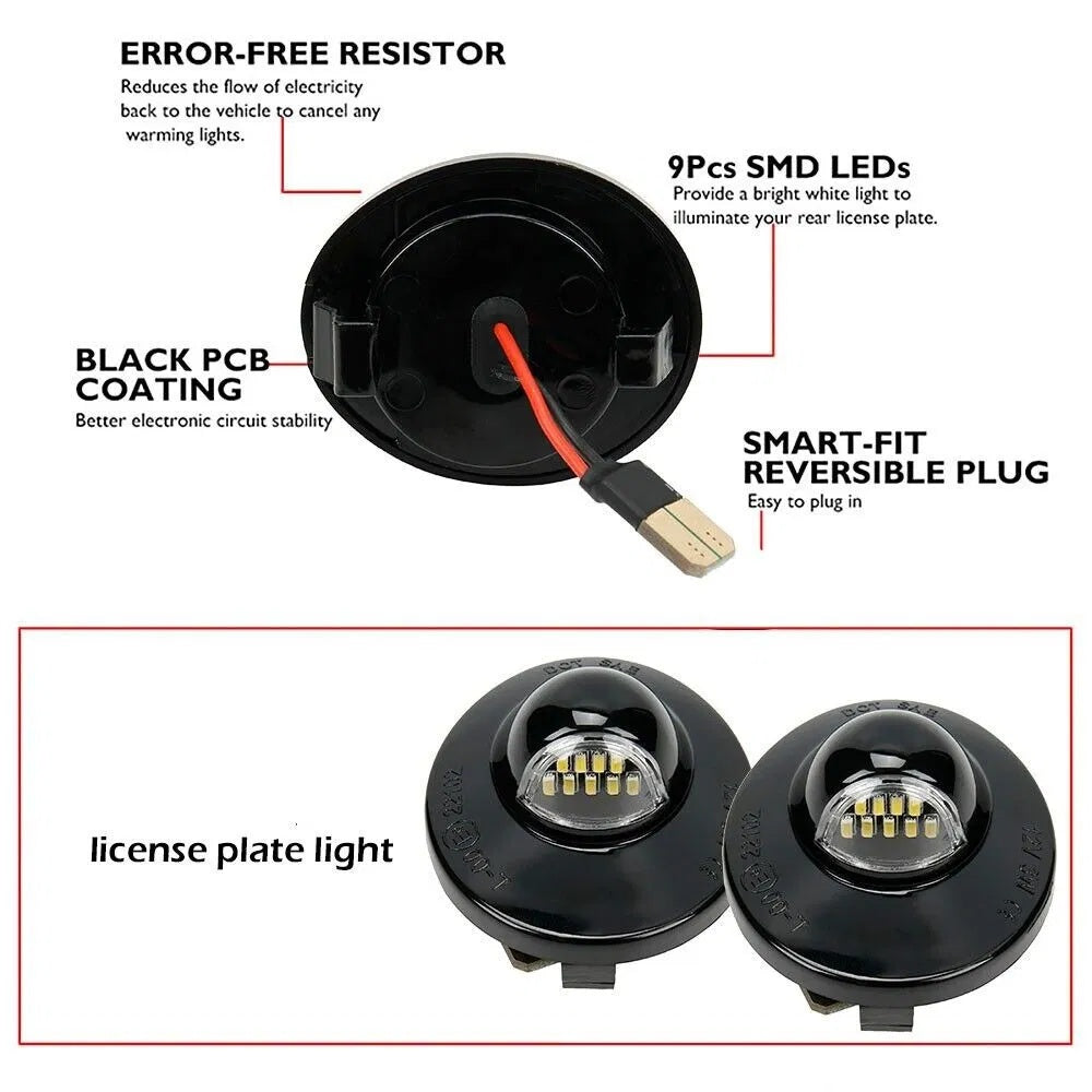 LED License Plate Lights for Ford F150 F250 F350 (2-Pack) – Ultra Bright Plug & Play Rear Bumper Tag Lamps