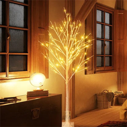 6FT Lighted Birch Tree with 96 LED Lights – Indoor Outdoor Decorative Tree for Christmas, Weddings & Holiday Décor
