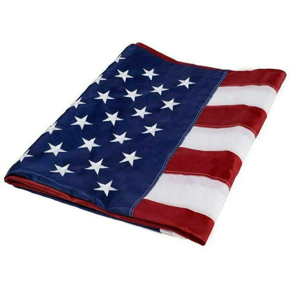 Premium Embroidered American Flag – Heavy-Duty Outdoor Flag with Sewn Stripes & Brass Grommets (Multiple Sizes)