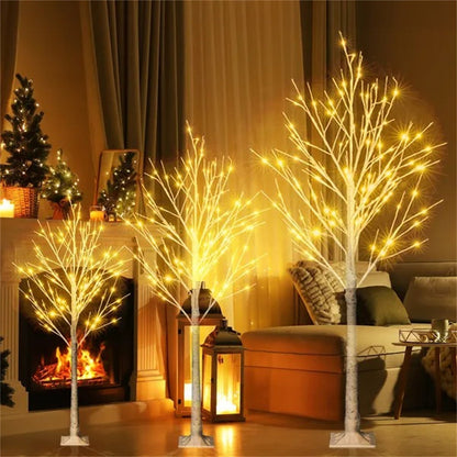 6FT Lighted Birch Tree with 96 LED Lights – Indoor Outdoor Decorative Tree for Christmas, Weddings & Holiday Décor