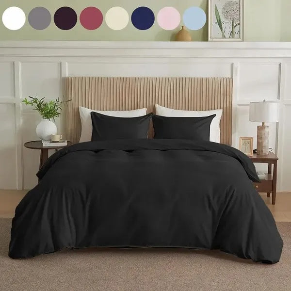 Serta Simply Clean King Duvet Cover – Soft Wrinkle-Resistant Solid Bedding Cover (Easy-Care Comfort)