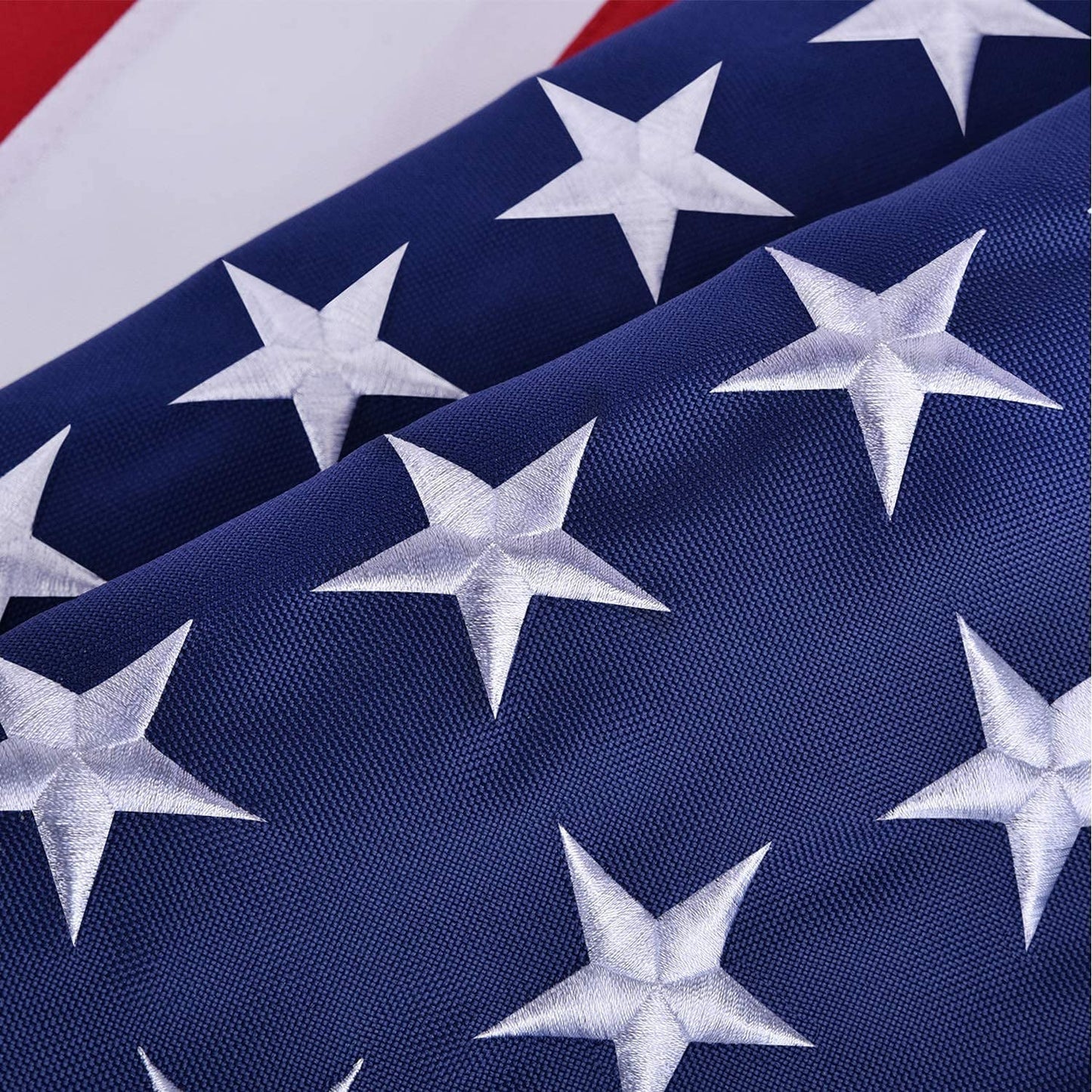 Premium Embroidered American Flag – Heavy-Duty Outdoor Flag with Sewn Stripes & Brass Grommets (Multiple Sizes)