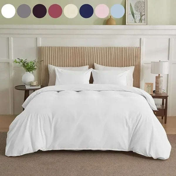 Serta Simply Clean King Duvet Cover – Soft Wrinkle-Resistant Solid Bedding Cover (Easy-Care Comfort)