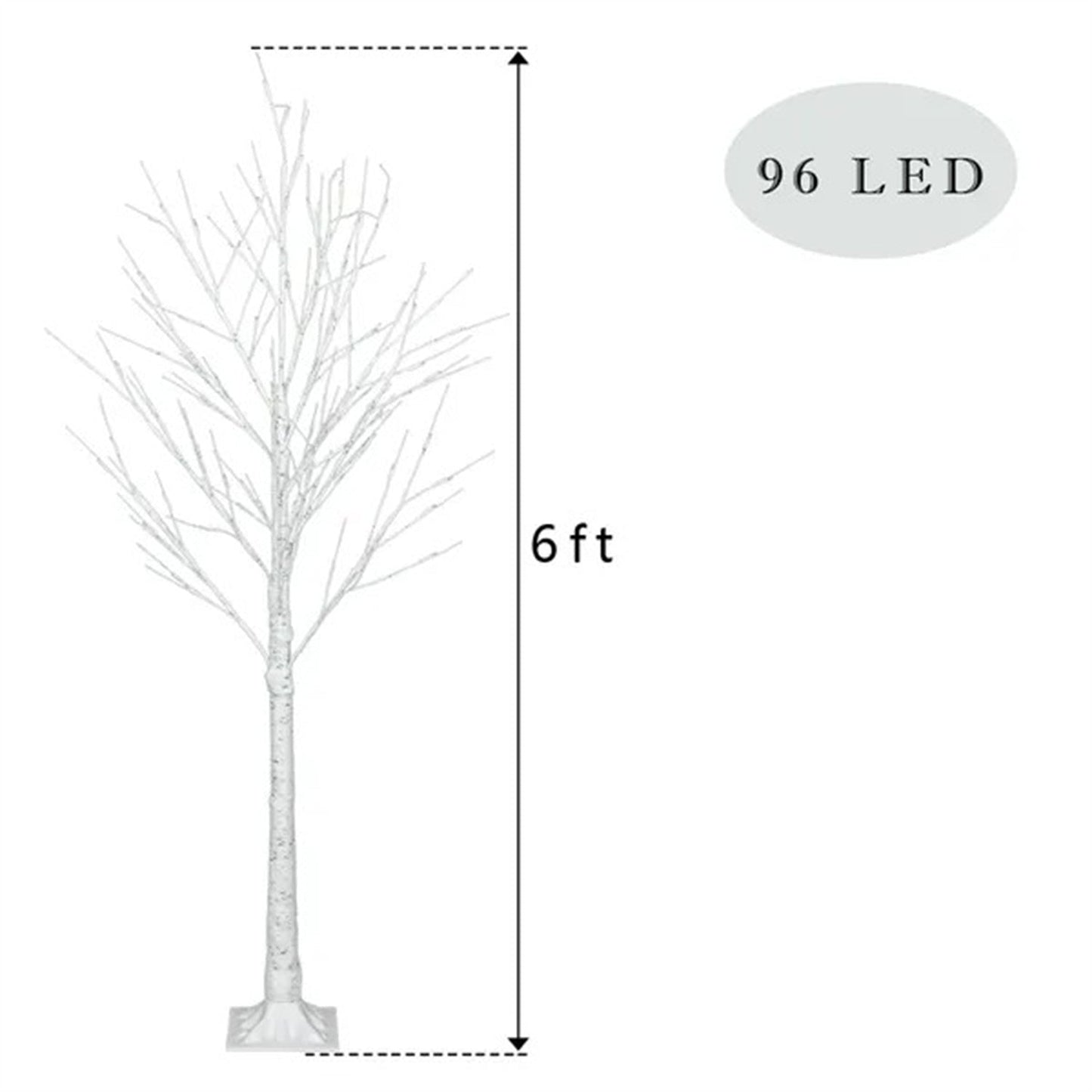 6FT Lighted Birch Tree with 96 LED Lights – Indoor Outdoor Decorative Tree for Christmas, Weddings & Holiday Décor