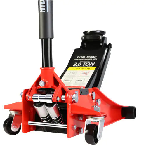 🔥 3-Ton Hydraulic Low Profile Racing Floor Jack – Dual Piston, Steel Body, 3.3"–18.5" Lift