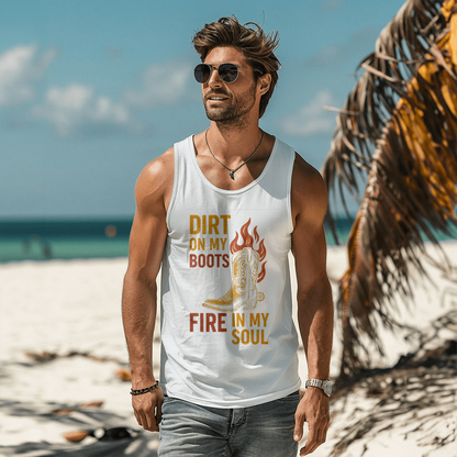 🔥 Kickin' Dirt, Burnin' Dreams Tank – Built for the Bold