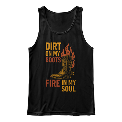 🔥 Kickin' Dirt, Burnin' Dreams Tank – Built for the Bold