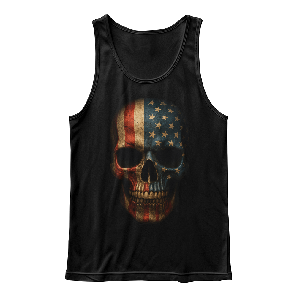 Freedom Never Dies Tank – Full Front Skull Flag Print 🔥