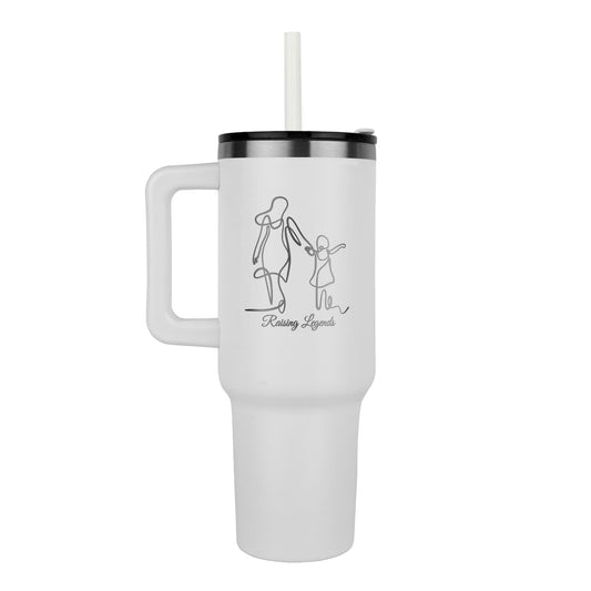 Raising Legends 40oz Laser-Engraved Mom Tumbler – Vacuum Insulated with Straw & Lid