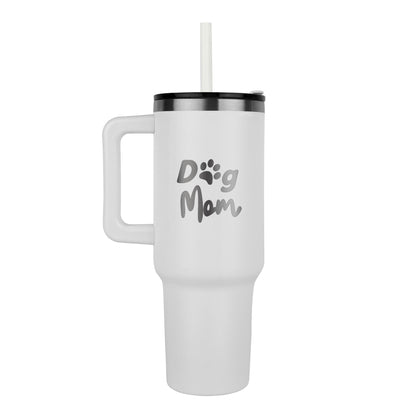 🐶 Dog Mom 40oz Laser Engraved Tumbler – For the One Who Carries Treats in Her Purse 💕