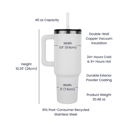 Raising Legends 40oz Laser-Engraved Mom Tumbler – Vacuum Insulated with Straw & Lid