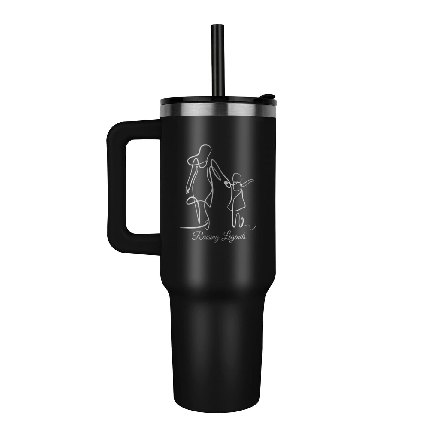 Raising Legends 40oz Laser-Engraved Mom Tumbler – Vacuum Insulated with Straw & Lid