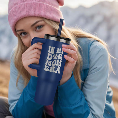 🐾 In My Dog Mom Era – 40oz Laser Engraved Tumbler for Pet-Loving Queens 🐾