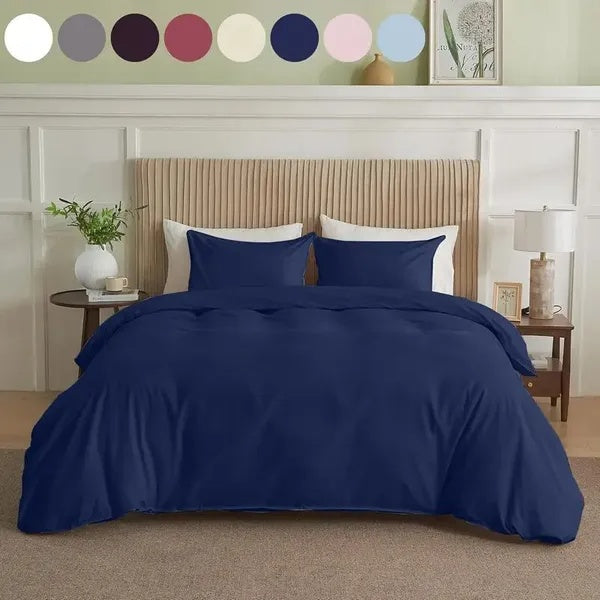 Serta Simply Clean King Duvet Cover – Soft Wrinkle-Resistant Solid Bedding Cover (Easy-Care Comfort)