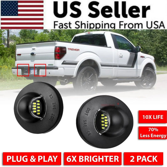 LED License Plate Lights for Ford F150 F250 F350 (2-Pack) – Ultra Bright Plug & Play Rear Bumper Tag Lamps