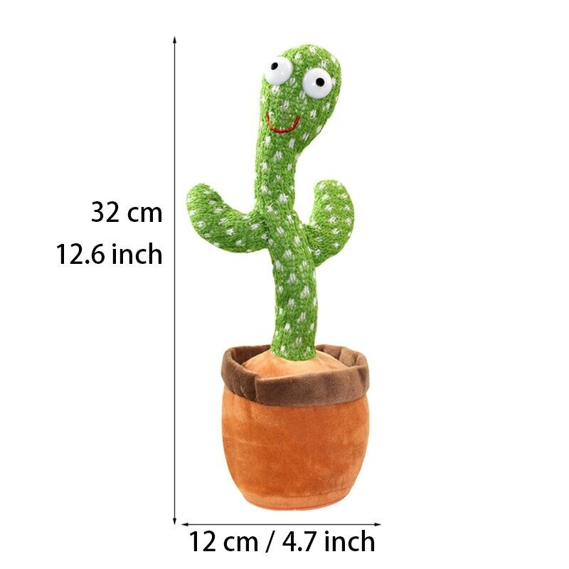 Dancing Cactus Plush Toy – Singing, Talking & Recording Interactive Toy with Lights (120 Songs)