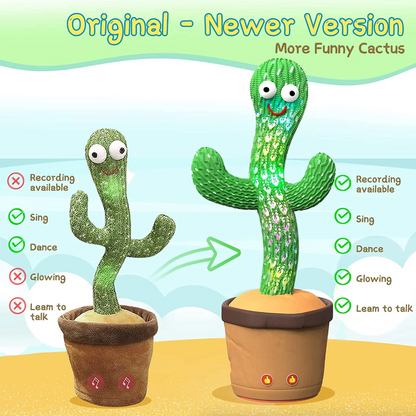 Dancing Cactus Plush Toy – Singing, Talking & Recording Interactive Toy with Lights (120 Songs)