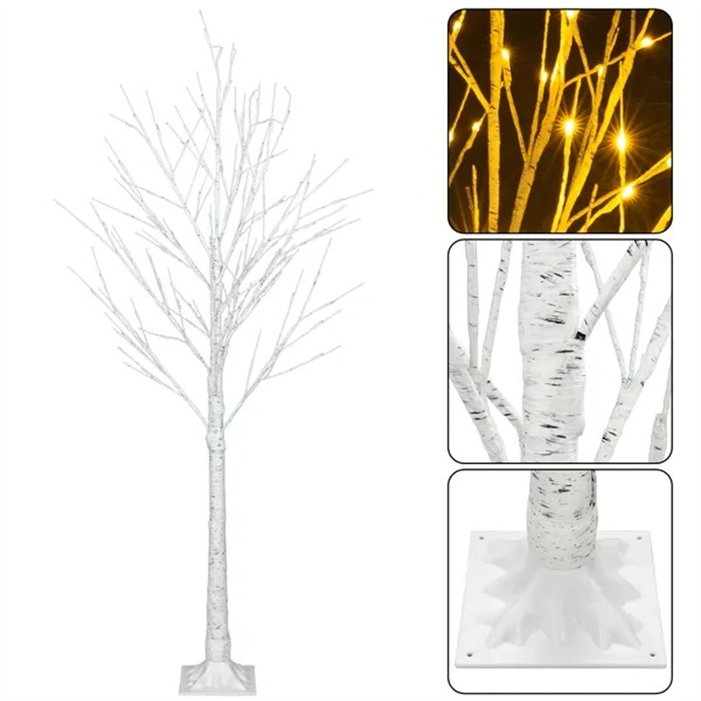 6FT Lighted Birch Tree with 96 LED Lights – Indoor Outdoor Decorative Tree for Christmas, Weddings & Holiday Décor